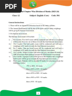 Syllabus and Chapter Wise Division of Marks (2023-24) Class: 12 Subject: English (Core) Code: 501