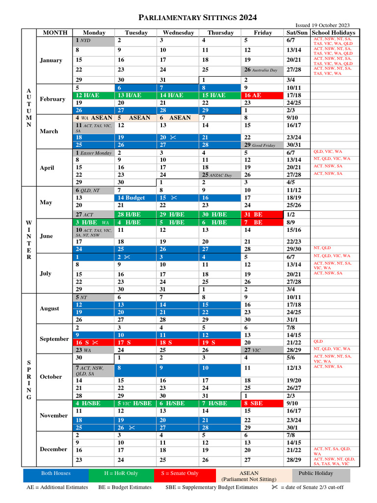 Parliamentary Sittings 2024 20231019 PDF Holidays Liturgical Calendar