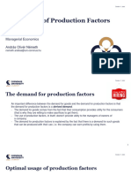 The Market of Production Factors