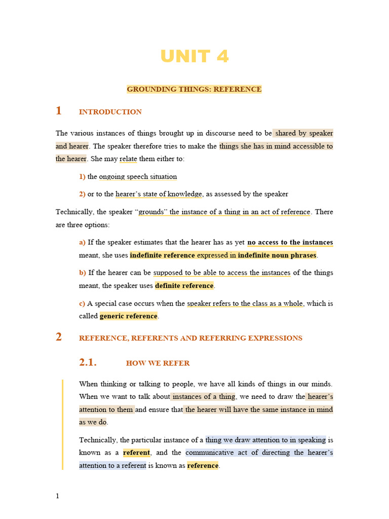 Semantics I Unit 4 (University of Cordoba) | PDF | Grammatical Number ...