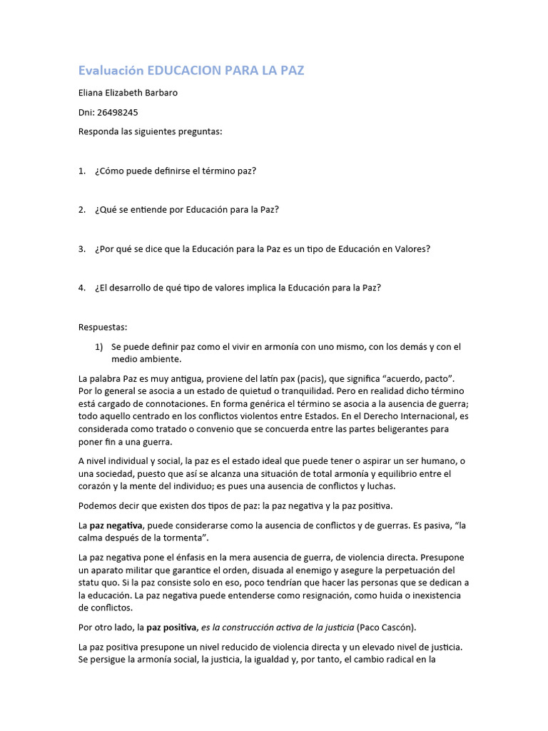 Educación para la Paz y Derechos Humanos | PDF | Paz | Derechos humanos
