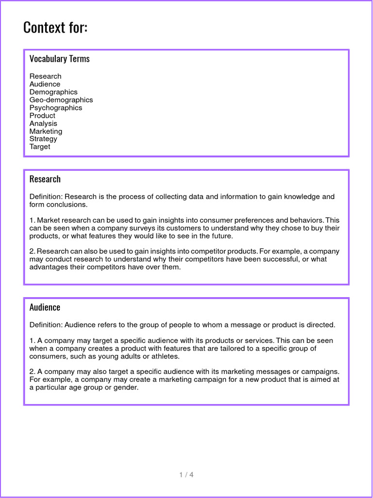 Day1 Context Builder | PDF | Marketing | Target Audience