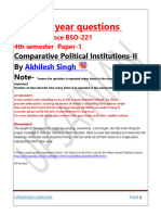 Previous Year Questions Comparative Political Institutions-II BSO-221