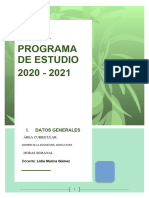 Programa de Estudio Agricultura