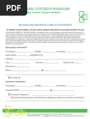 1 - Sports Release and Waiver