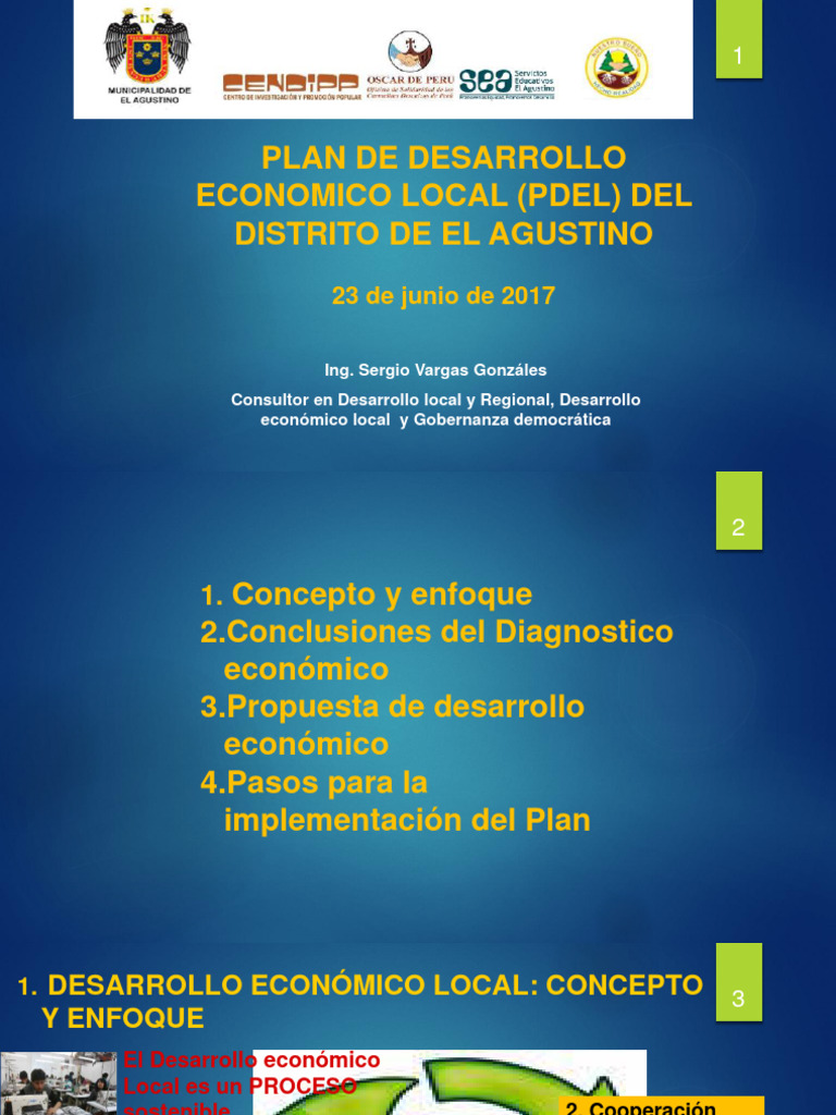 Plan de Desarrollo Económico El Agustino | PDF | Pequeñas y medianas ...