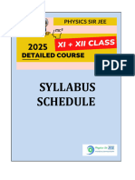 2025 - Xi + Xii Class - Detailed Course - Syllabus Schedule