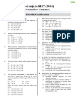 Periodic Classification - Practice Sheet - Arjuna Neet 2024