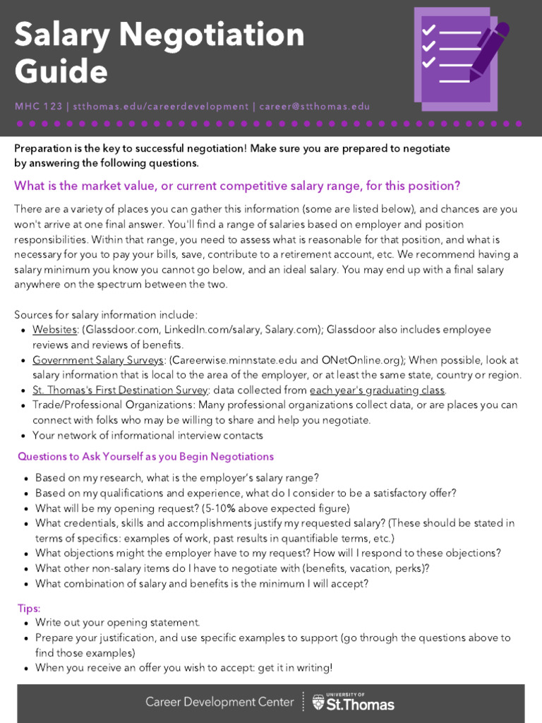 Salary Negotiation Preparation Guide | PDF | Salary | Employment