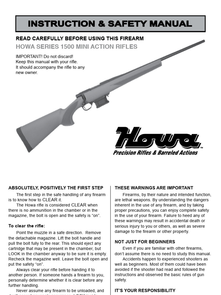 Howa 1500 Mini Action Safety Manual | PDF | Gun Barrel | Cartridge ...