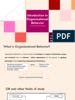 Lesson One Introduction To Organizational Behavior