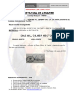 Constancia de Vacante Gilmer