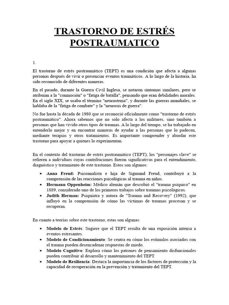El Estrés Postraumatico | PDF