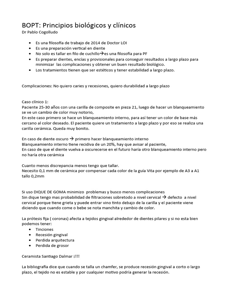 Técnica BOPT en Odontología Clínica | PDF | Dentadura postiza | Ramas ...