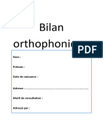 Bilan Ortho