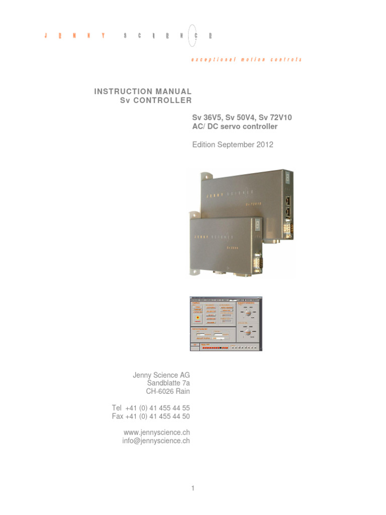 Manual Datasheet SV Servocontroller | PDF | Electric Motor ...