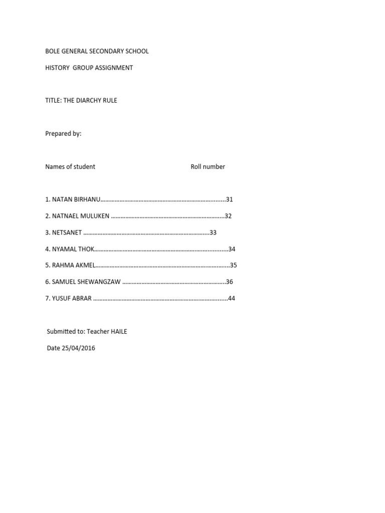 Understanding Diarchy in Ethiopia | PDF | Government | Government ...