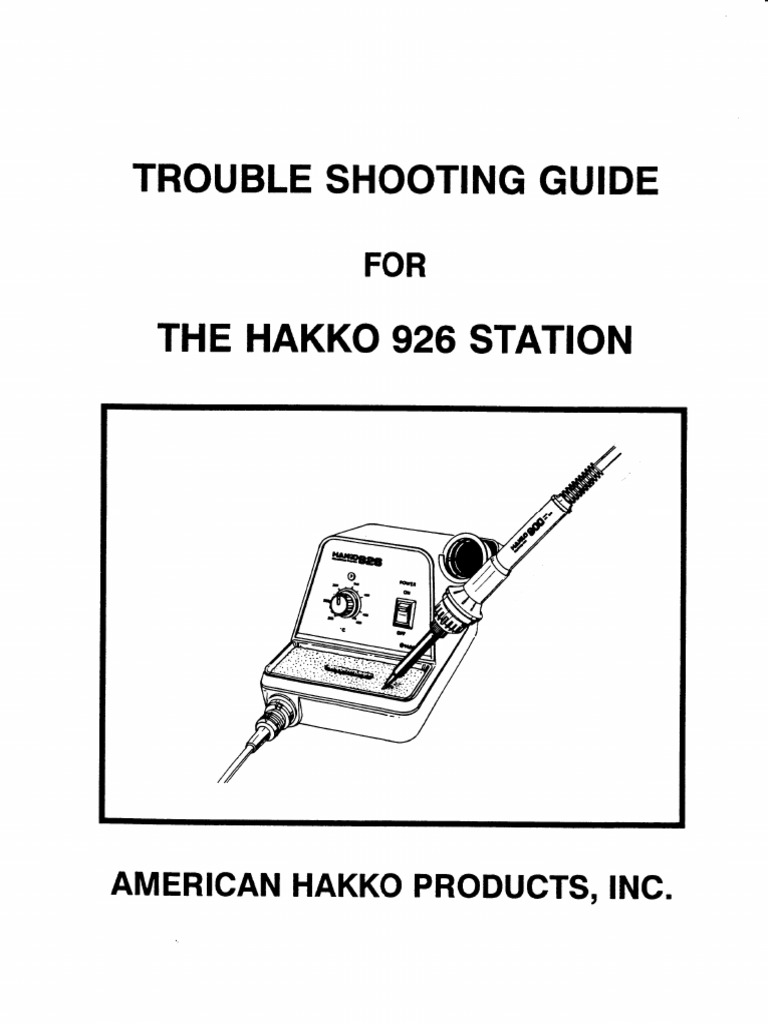 926 Trouble Shooting Guide | PDF