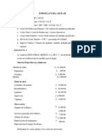 SEGUNDO EJERCICIO, COSTO PRIMO, COSTO DE CONVERSION, COSTO UNITARIO, PRECIO DE VENTA (Recuperado Automáticamente)