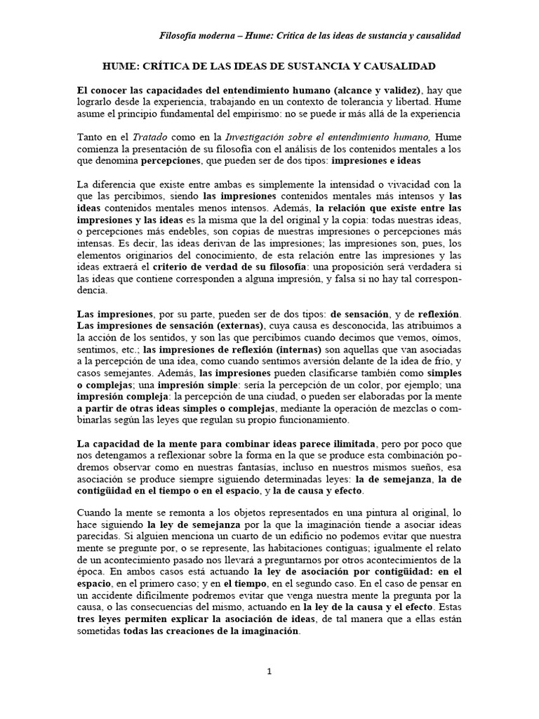 HUME | PDF | David Hume | Causalidad