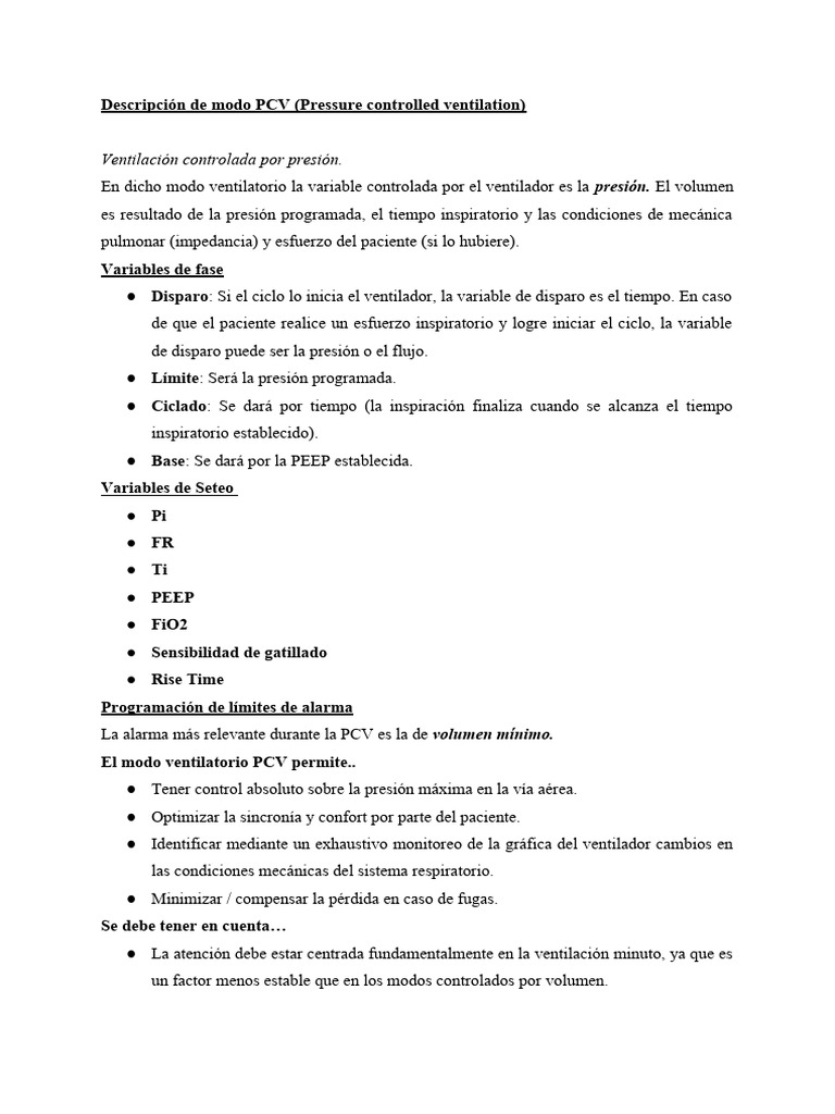 Descripción Modo PCV | PDF