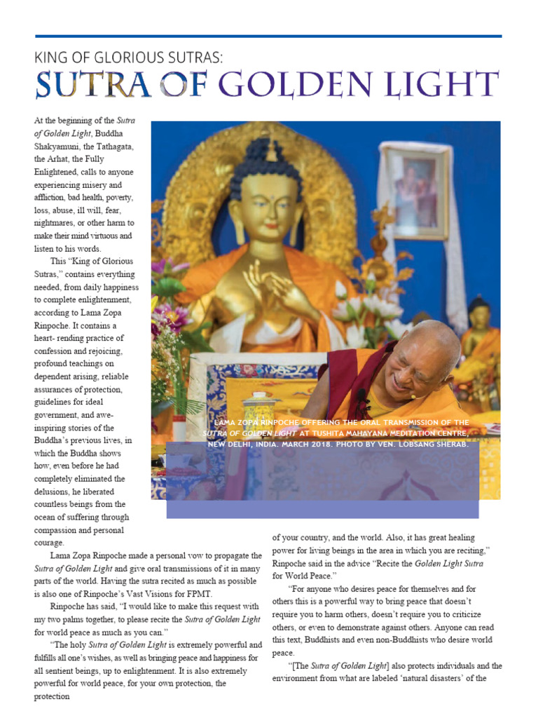 Sutra of Golden Light for Peace | PDF | Eastern Philosophy | Indian ...