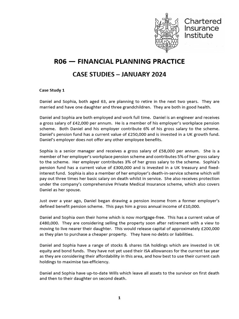Retirement Planning Case Studies Analysis | PDF | Pension | Employment