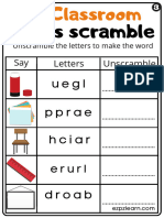 3 Classroom Word Scramble