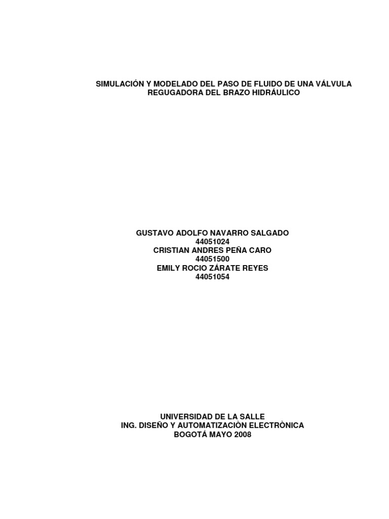 Simulación y Modelado Del Paso de Fluido de Una Válvula Regugadora Del ...