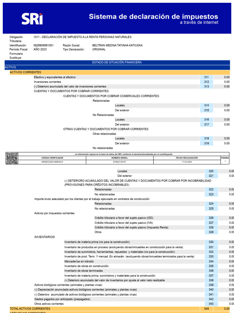 Declaración de Impuesto a la Renta | PDF | Impuestos | Estado de resultados