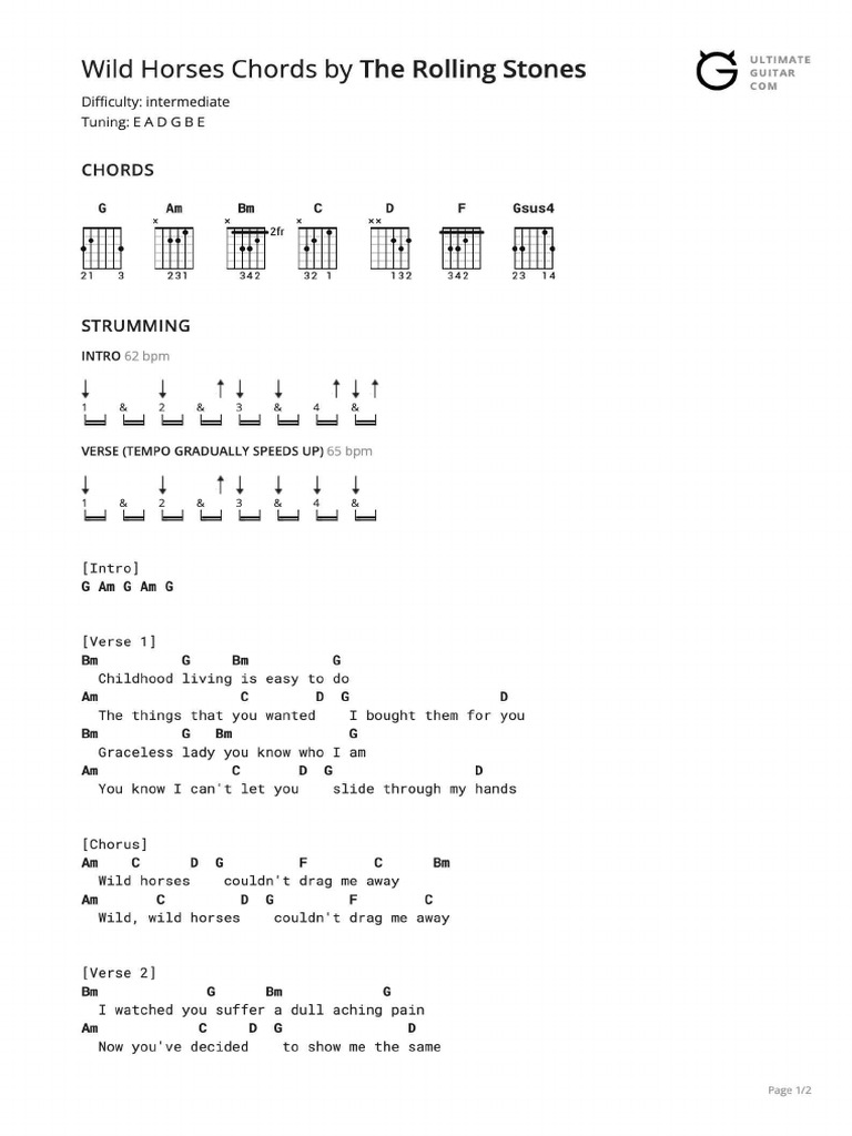 Wild Horses Chords Flying Burrito Brothers