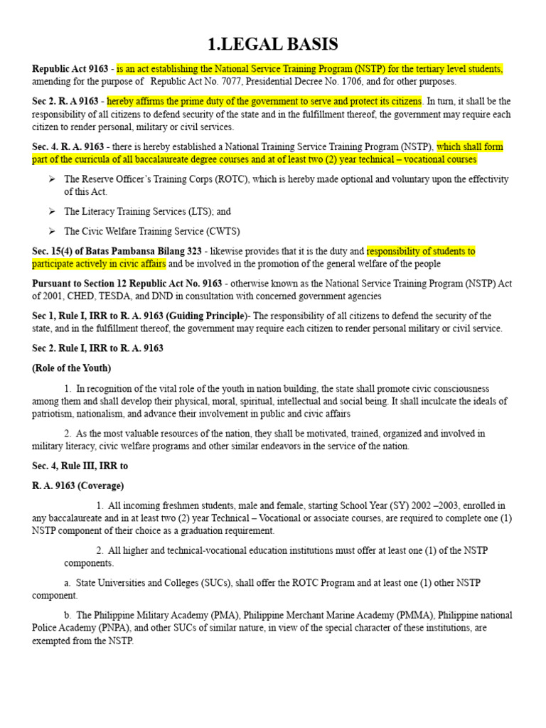 National Service Training Program Overview | PDF
