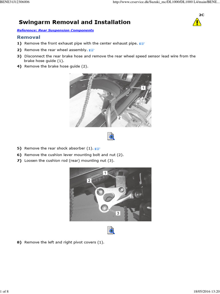 2C-9 To 2C-12 Swingarm Removal and Installation | PDF | Motor Vehicle ...