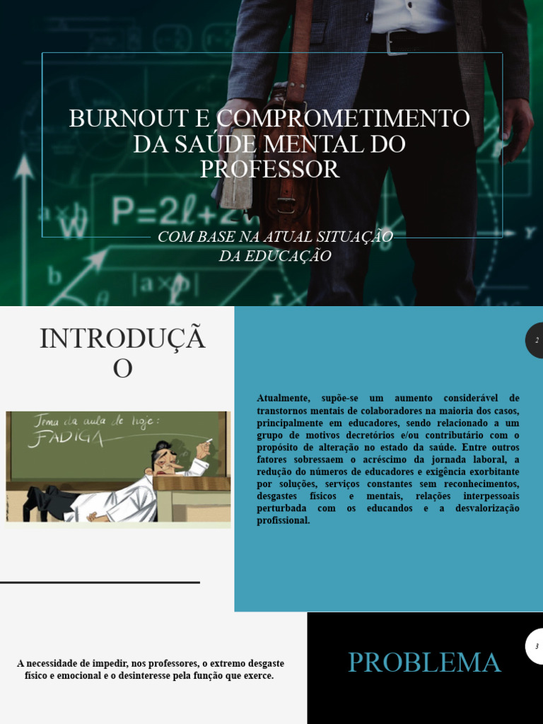 Saúde Mental e Burnout de Professores | PDF | Burnout ocupacional ...