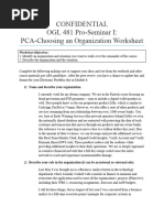 Confidential OGL 481 Pro-Seminar I: PCA-Choosing An Organization Worksheet