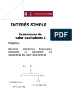 Interès Simple: Ecuaciones de Valor Equivalente I