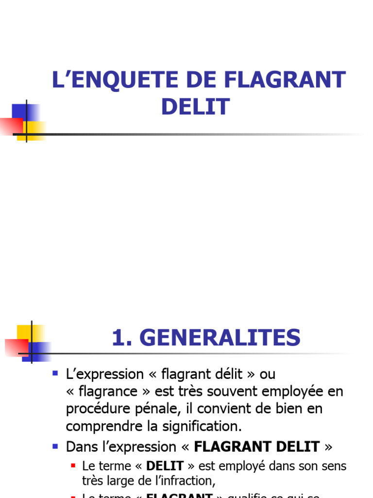 Enquête de Flagrant Délit : Définition et Procédure | PDF | Enquête ...
