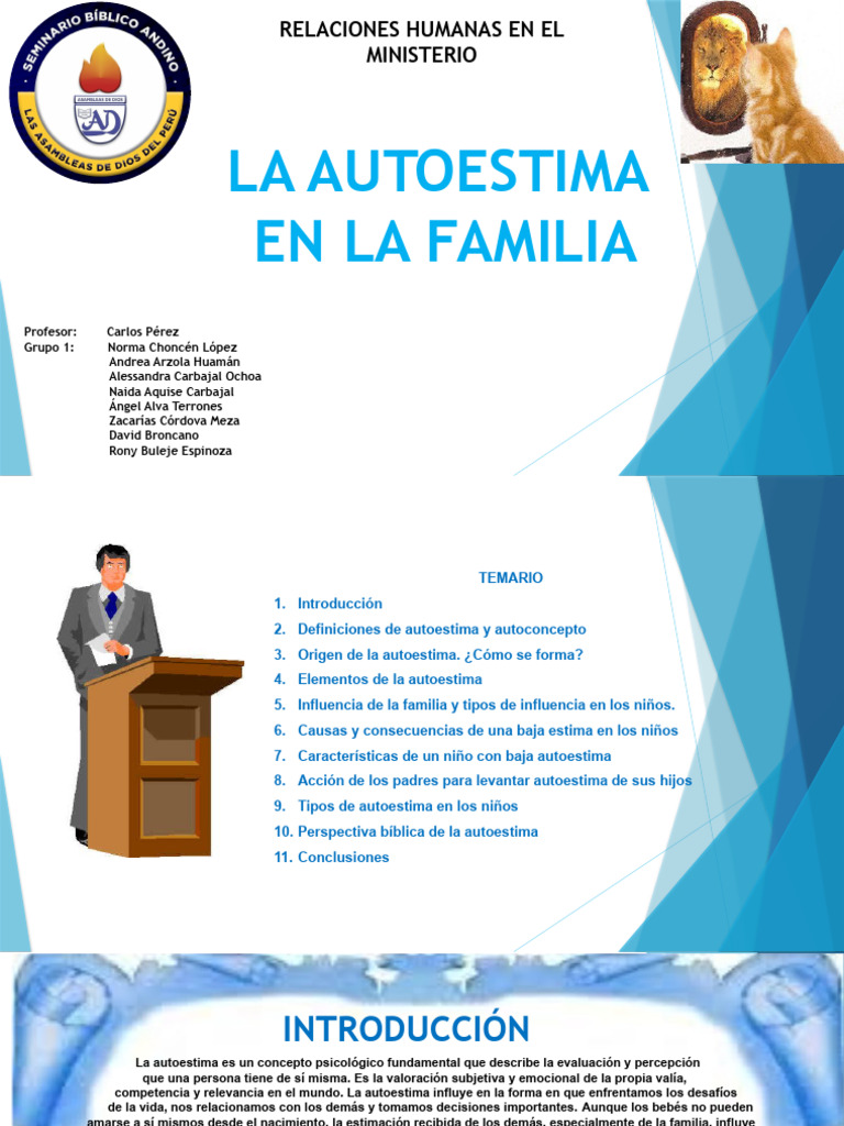 La Autoestima En La Familia Para Exposición Descargar Gratis Pdf