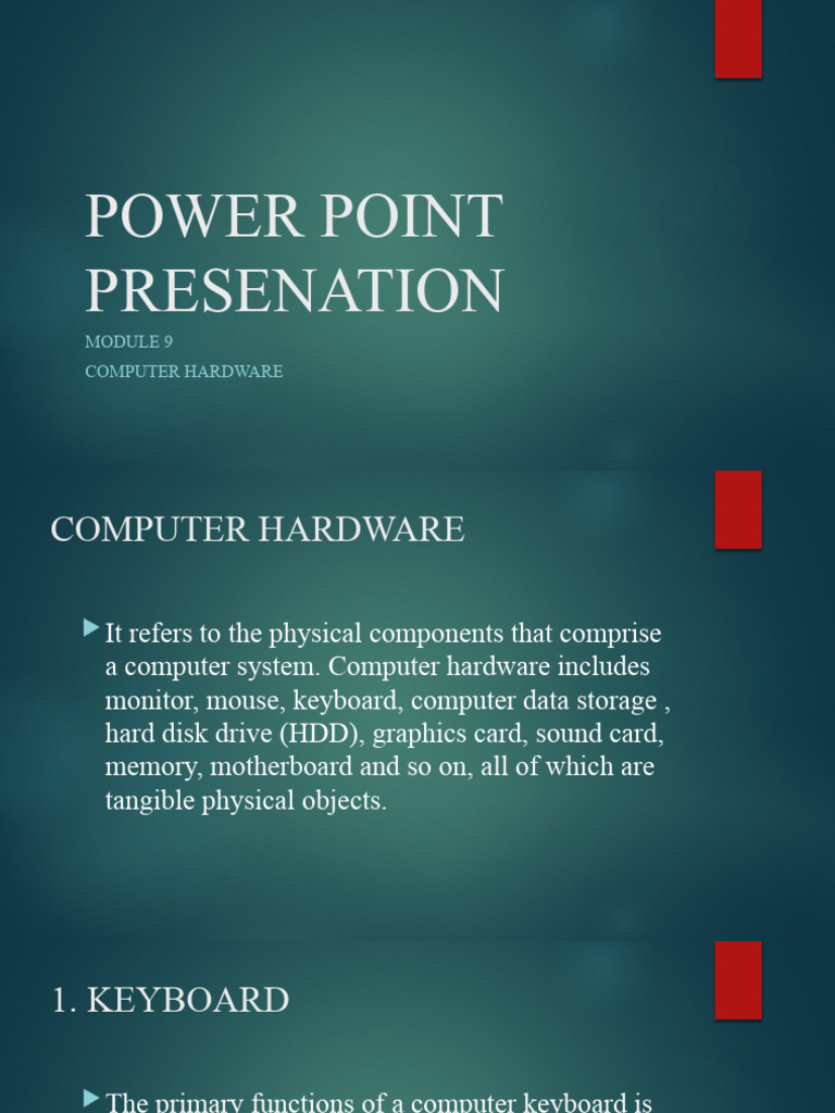 Understanding Computer Hardware Components | PDF | Computer Keyboard ...