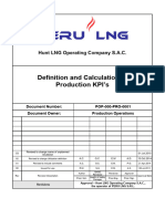 Definition and Calculation of Production KPI's: Hunt LNG Operating Company S.A.C