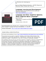 Language and Other Cognitive Systems Wha