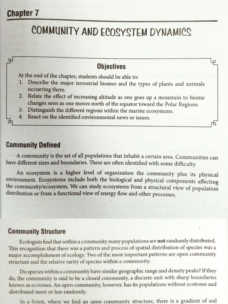 Chapter 7 Community And Ecosystem Dynamics Pdf