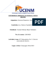 Asignatura: Gerencia Financiera - Sección II: Universidad Crisitiana Evangelica Nuevo Milenio