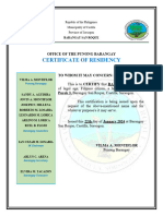 Certificate of RESIDENCY 2024