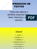 Preguntas Niveles de Lectura