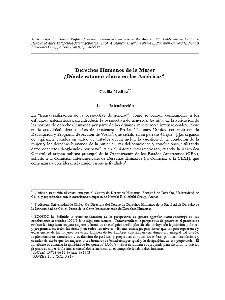 Derechos Humanos de la Mujer en las Américas | PDF | La violencia ...