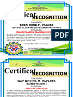Certificate Project Rise Victoria Classroom Observation