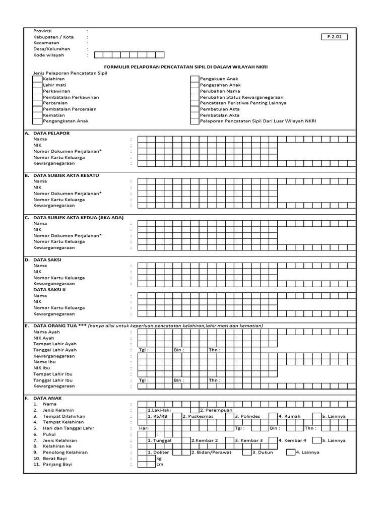 Form F201 Baru | PDF