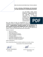 Solicito Revicion de Mi Informe Final Por Mis Jurados