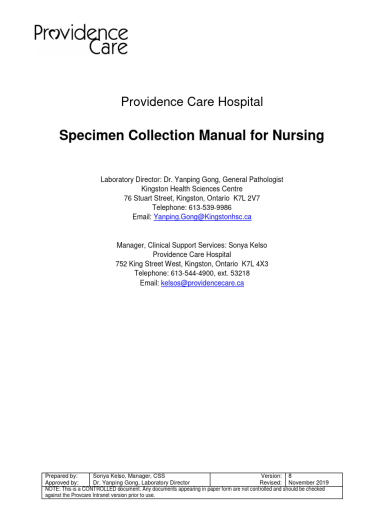 Nursing Specimen Collection Manual | PDF | Clinical Medicine | Medical ...